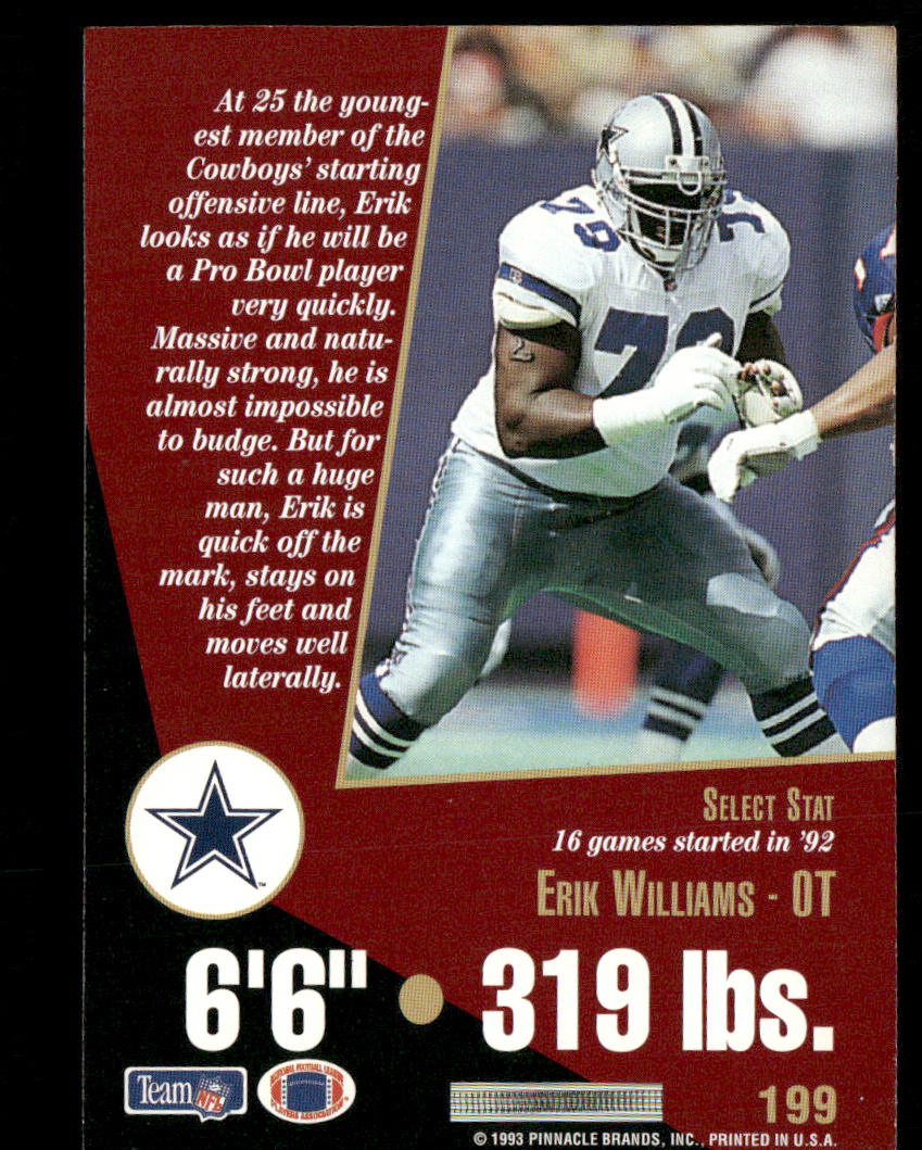 Erik Williams 1993 Select #199 Dallas Cowboys