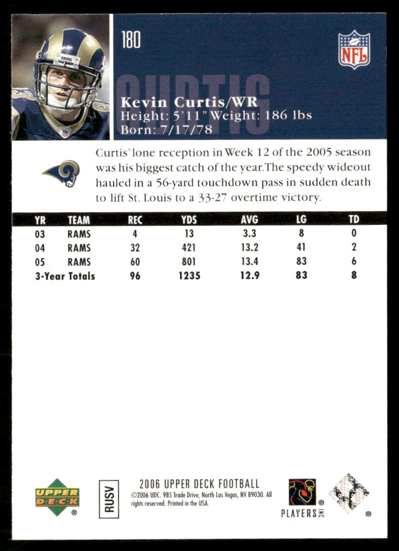 Kevin Curtis 2006 Upper Deck #180 St. Louis Rams