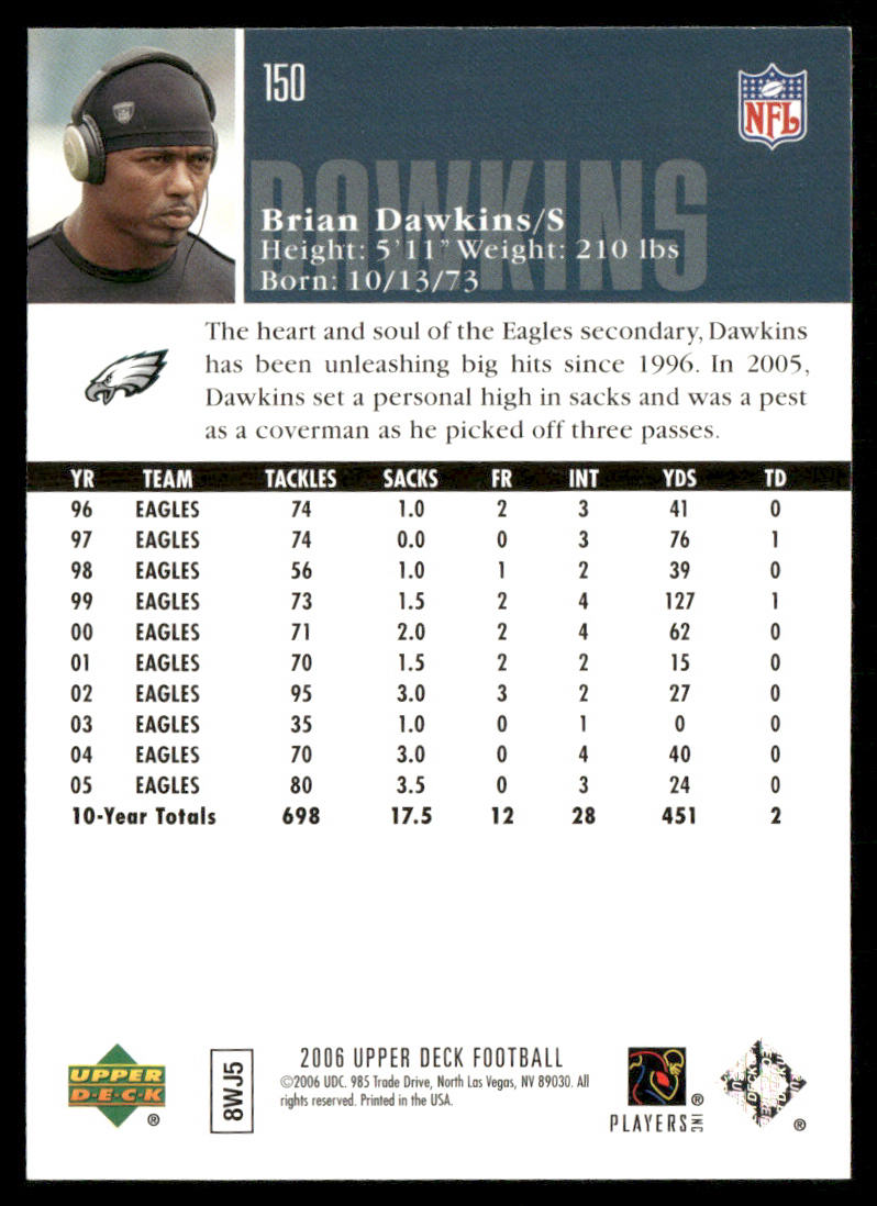 Brian Dawkins 2006 Upper Deck #150 Philadelphia Eagles