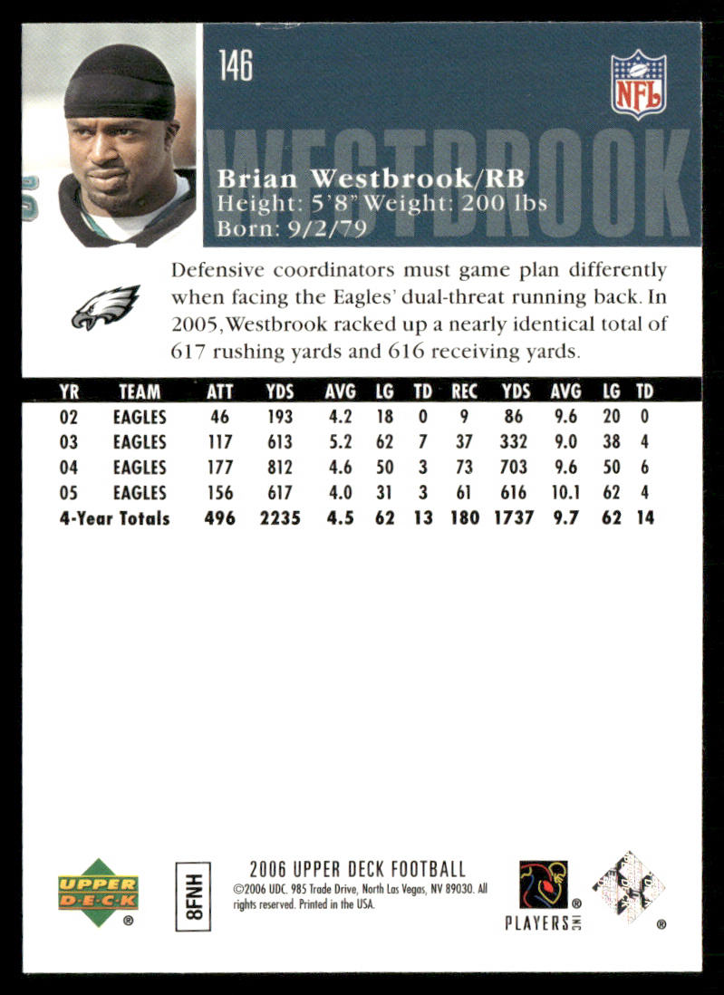 Brian Westbrook 2006 Upper Deck #146 Philadelphia Eagles