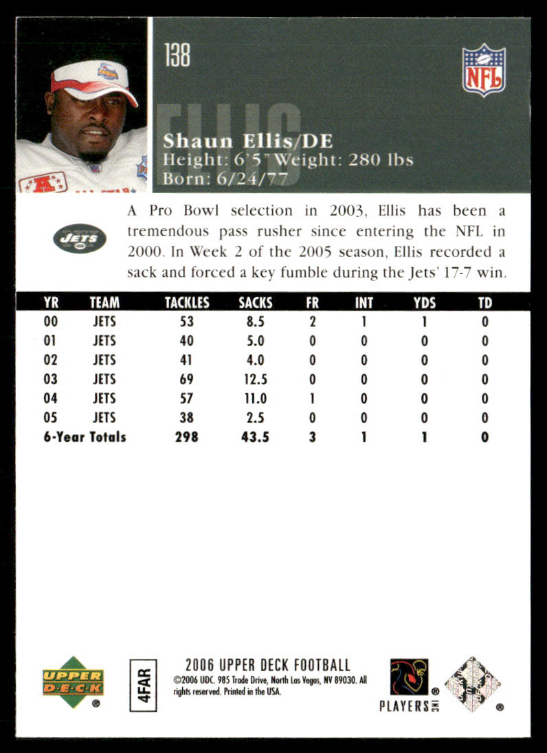 Shaun Ellis 2006 Upper Deck #138 New York Jets