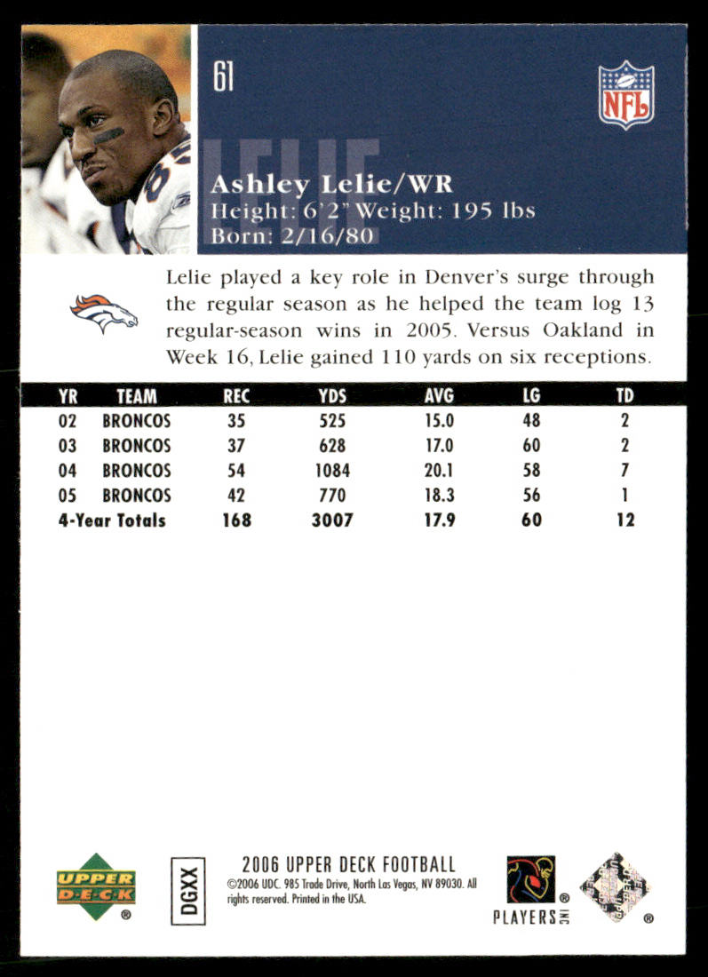 Ashley Lelie 2006 Upper Deck #61 Denver Broncos