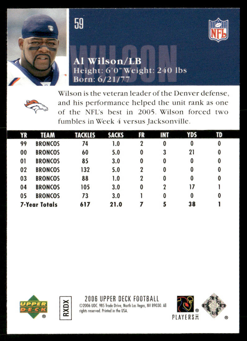 Al Wilson 2006 Upper Deck #59 Denver Broncos