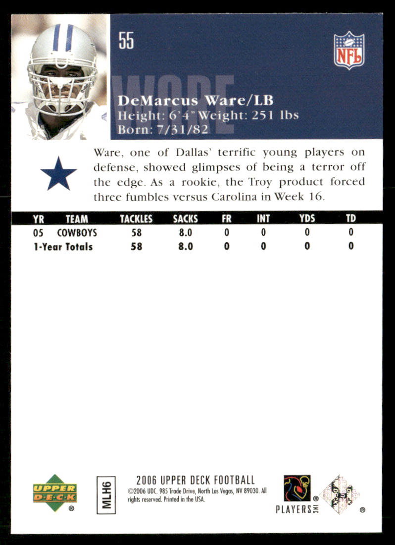DeMarcus Ware 2006 Upper Deck #55 Dallas Cowboys