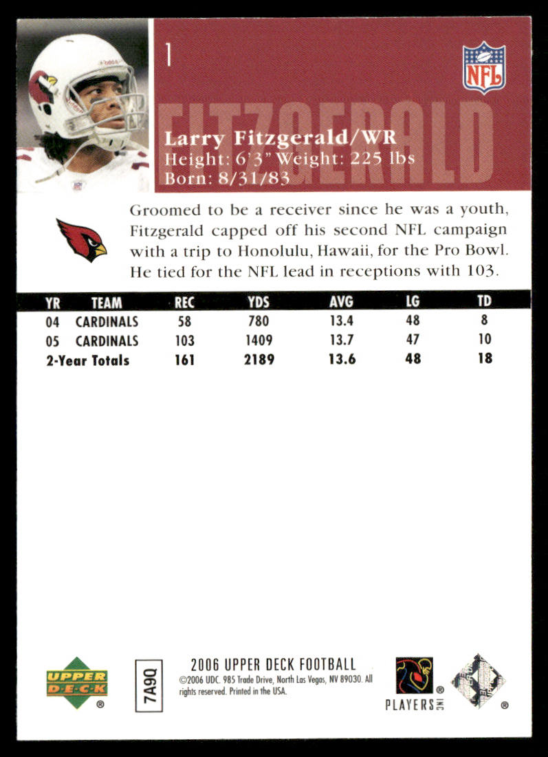Larry Fitzgerald 2006 Upper Deck #1 Arizona Cardinals