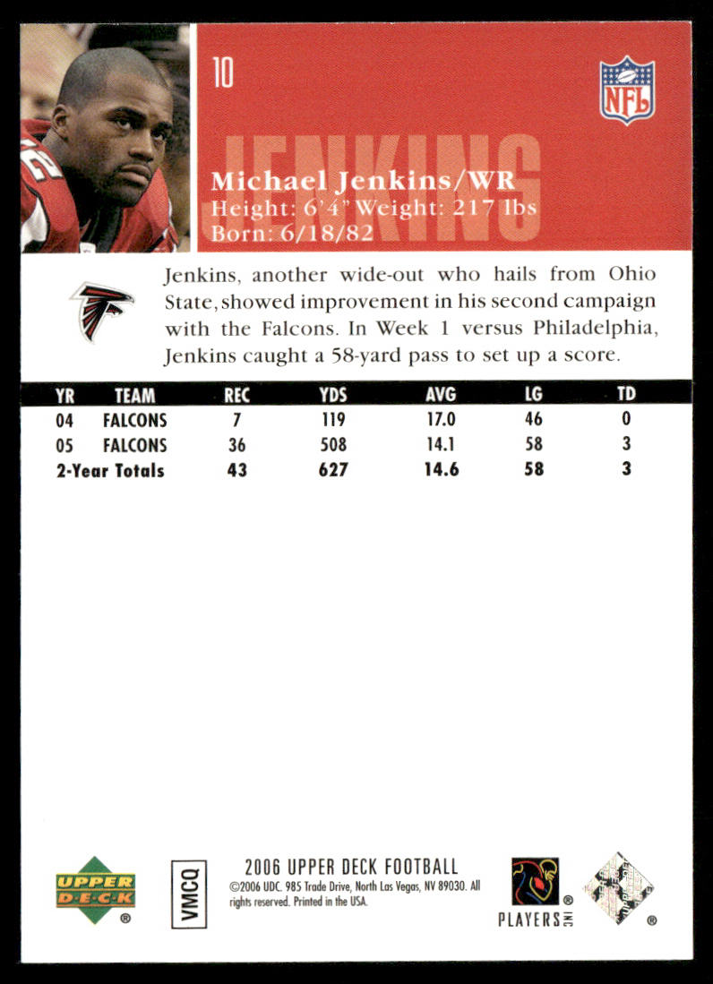 Michael Jenkins 2006 Upper Deck #10 Atlanta Falcons
