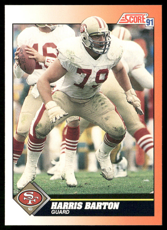 Harris Barton 1991 Score #396 San Francisco 49ers