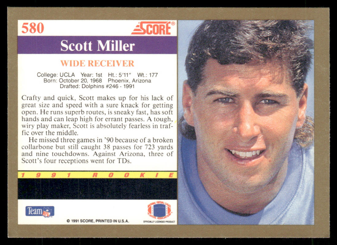 Scott Miller 1991 Score #580 RC UCLA Bruins