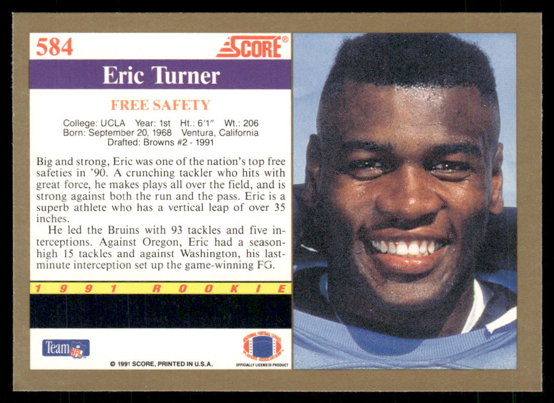 Eric Turner 1991 Score #584 RC UCLA Bruins