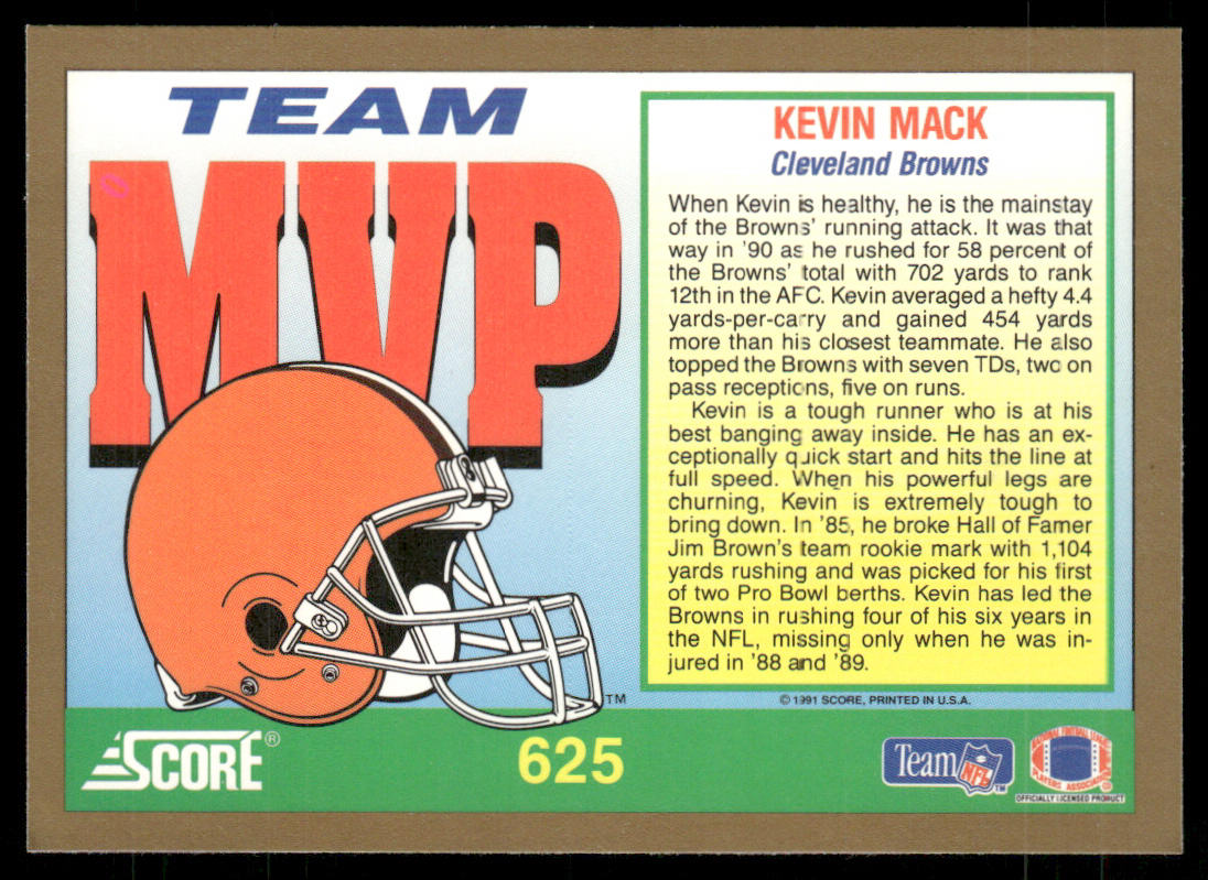 Kevin Mack 1991 Score #625 Cleveland Browns
