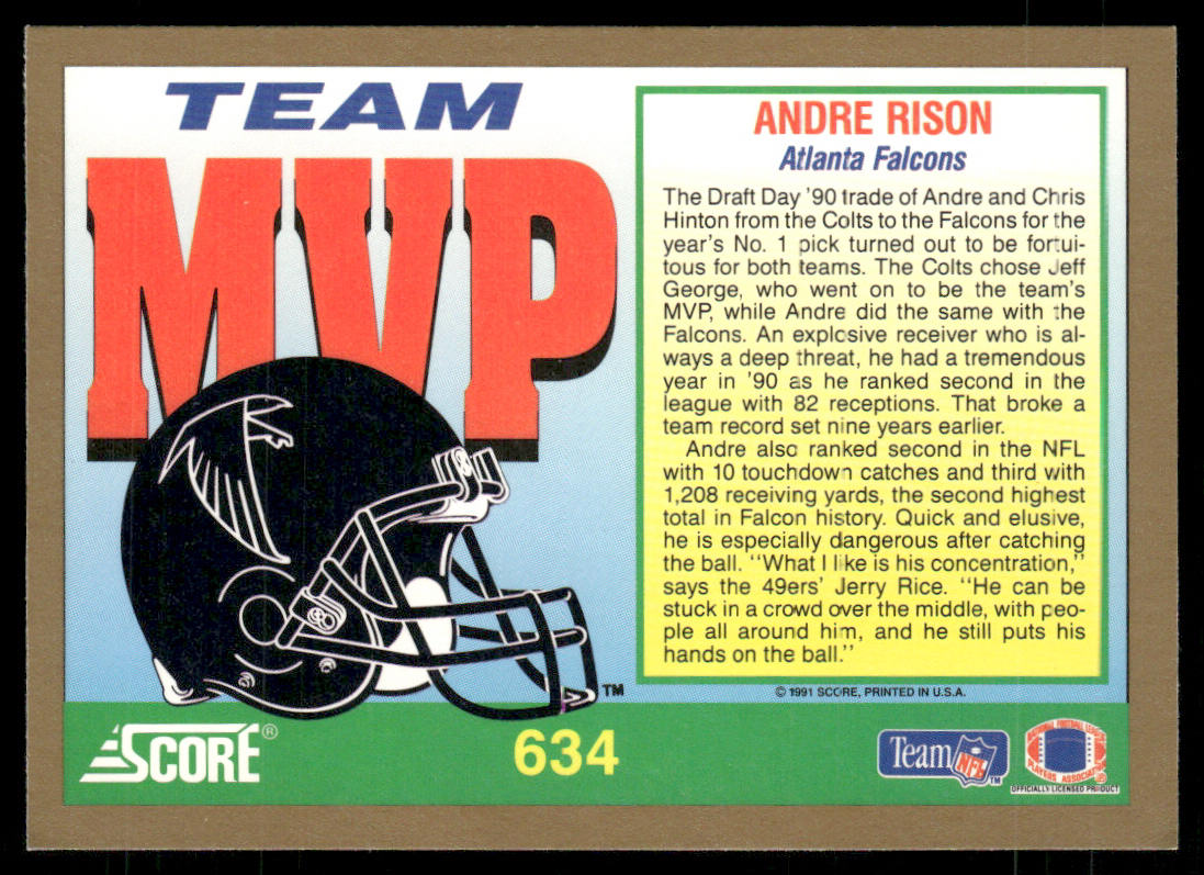 Andre Rison 1991 Score #634 Atlanta Falcons