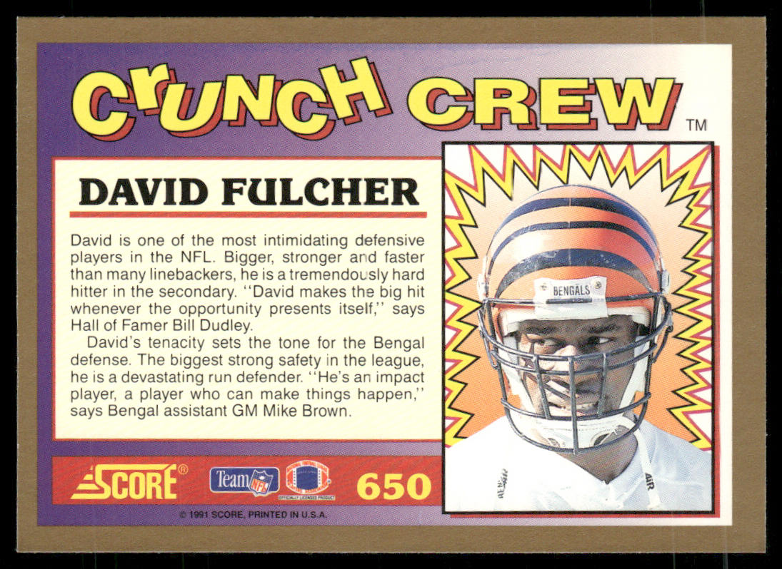 David Fulcher 1991 Score #650 Cincinnati Bengals