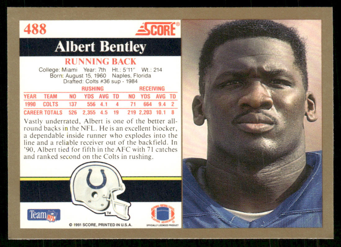 Albert Bentley 1991 Score #488 Indianapolis Colts
