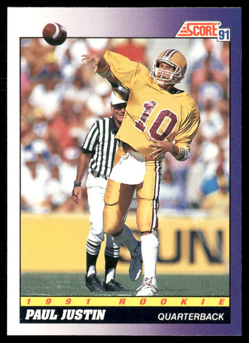 Paul Justin 1991 Score #566 RC Arizona State Sun Devils