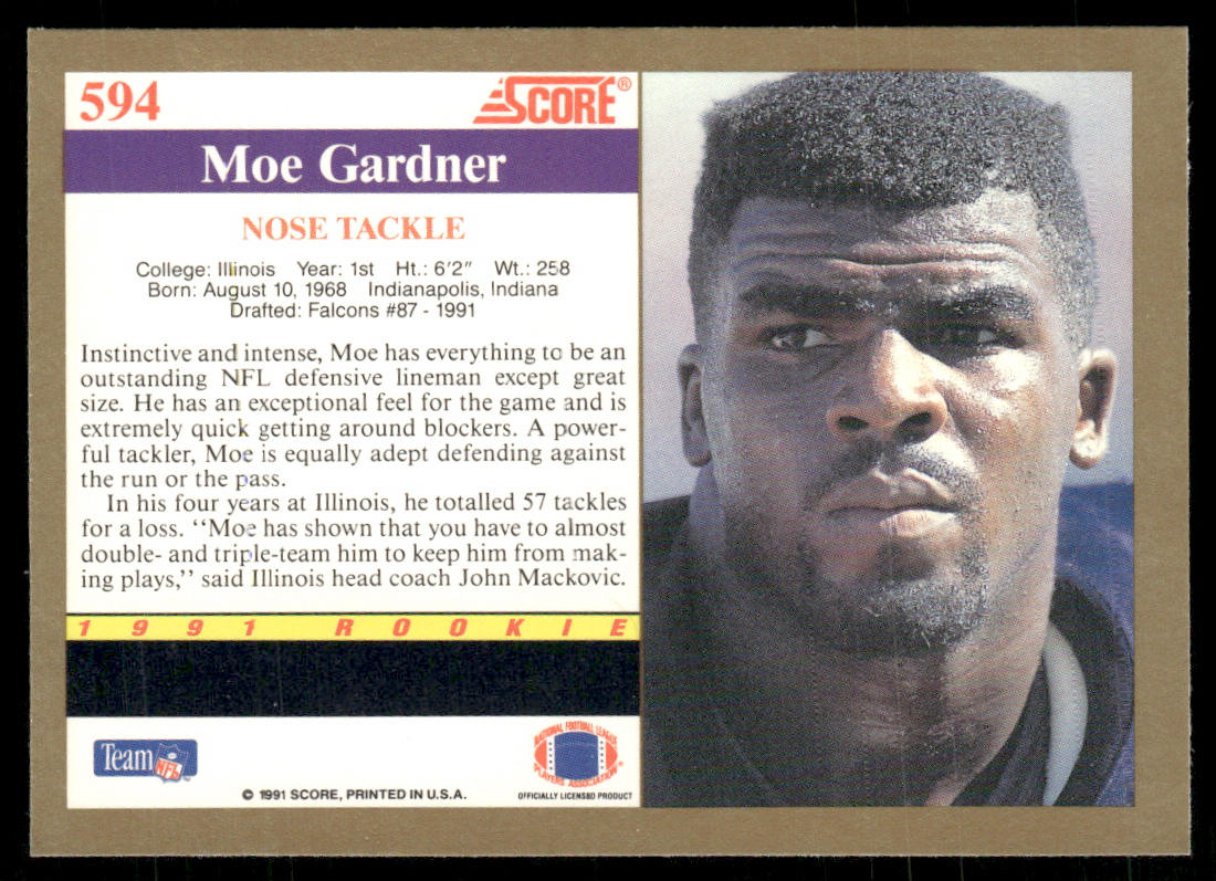 Moe Gardner 1991 Score #594 RC Illinois Fighting Illini