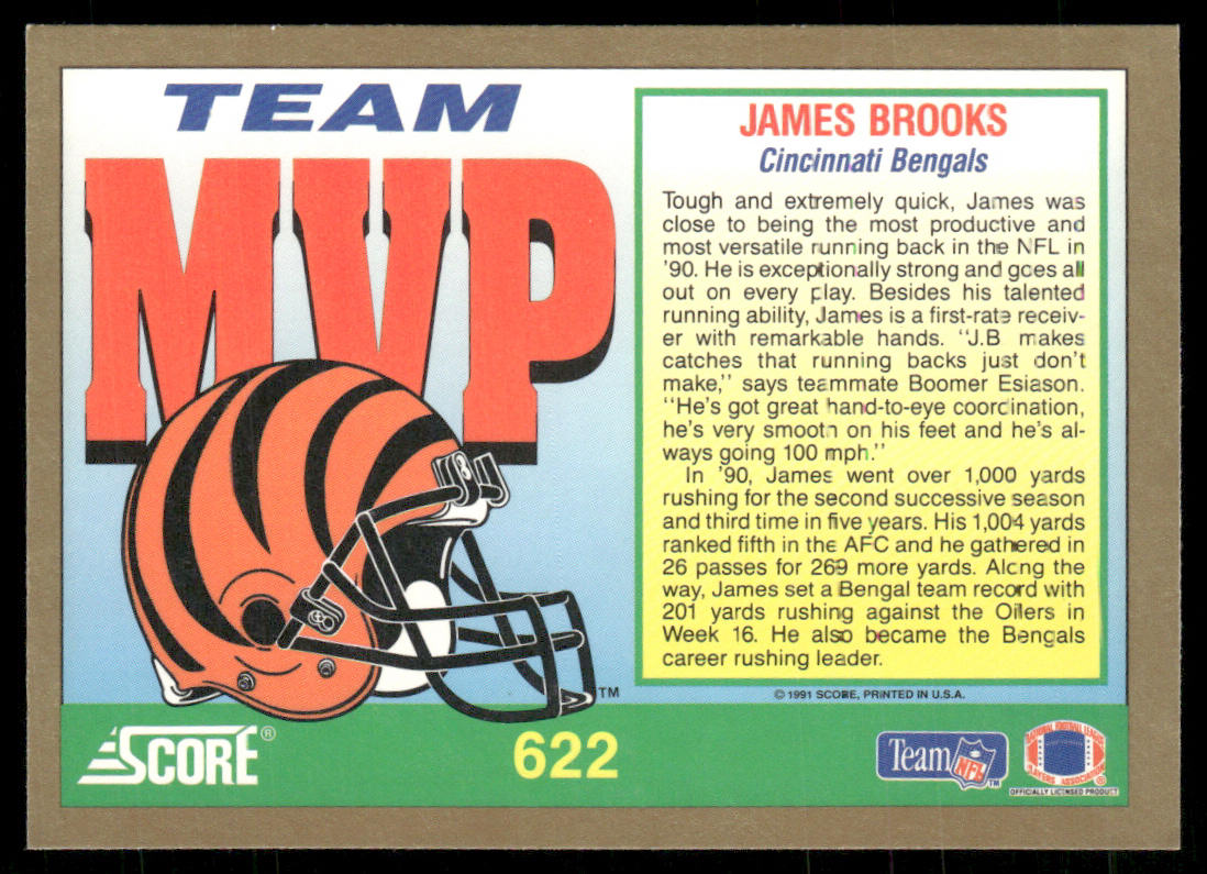James Brooks 1991 Score #622 Cincinnati Bengals