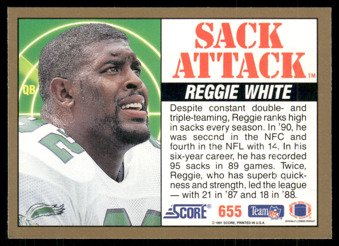 Reggie White 1991 Score #655 Philadelphia Eagles