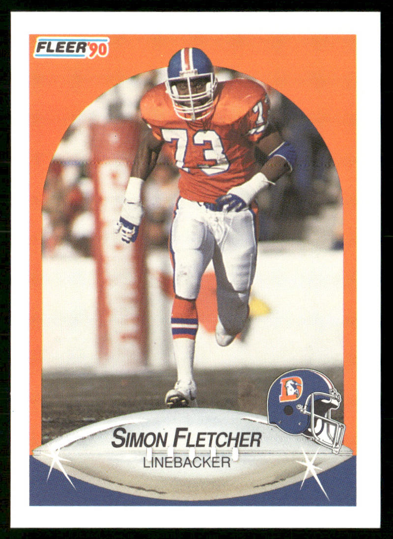 Simon Fletcher 1990 Fleer #22a Denver Broncos