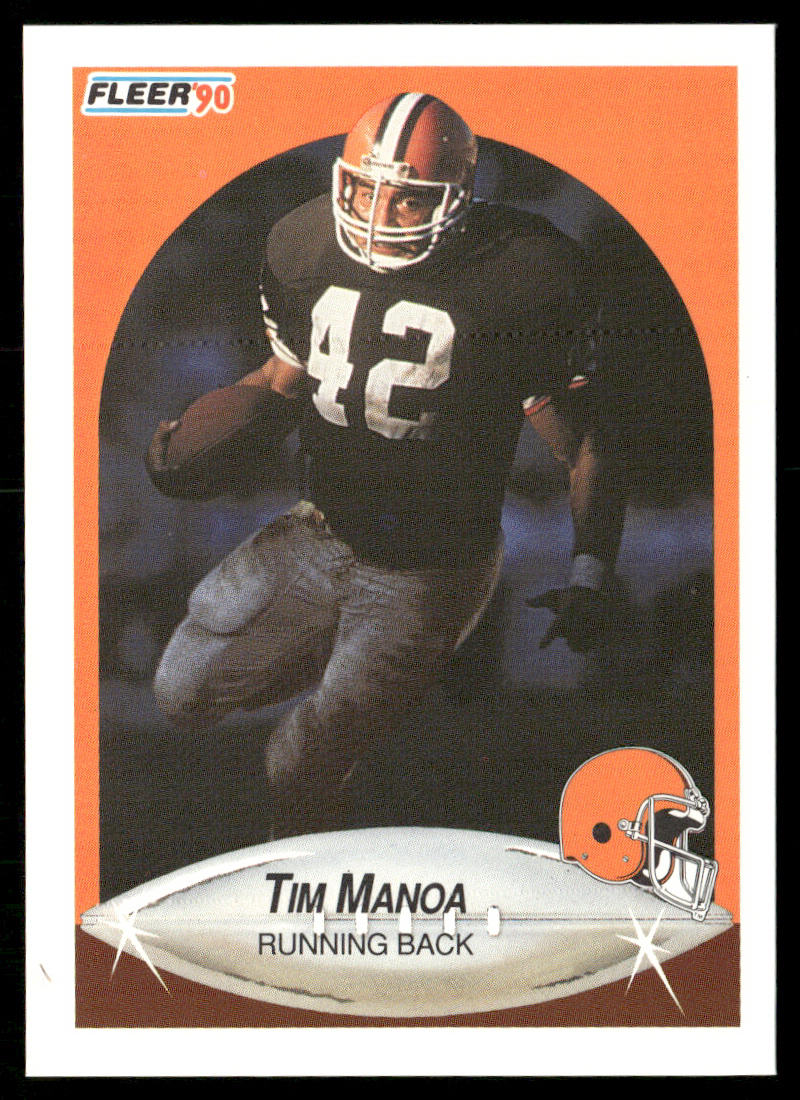 Tim Manoa 1990 Fleer #53b RC Cleveland Browns