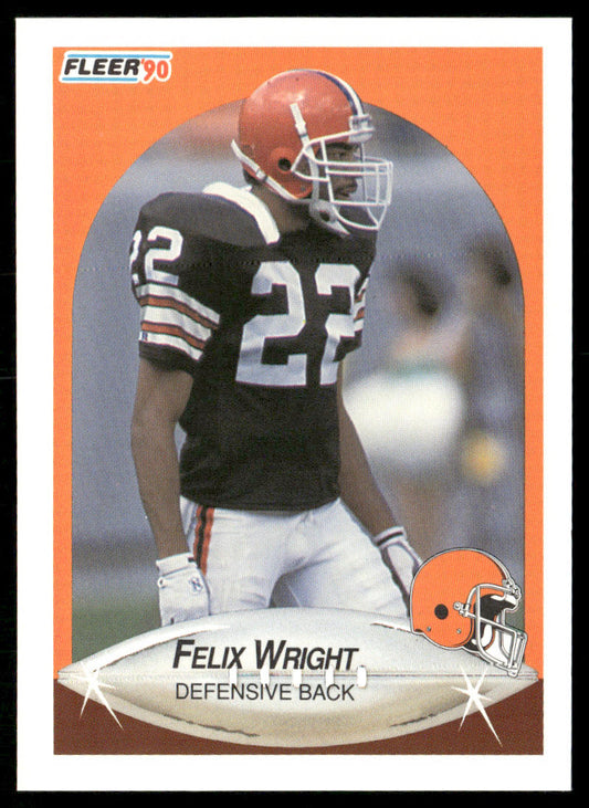 Felix Wright 1990 Fleer #60a Cleveland Browns