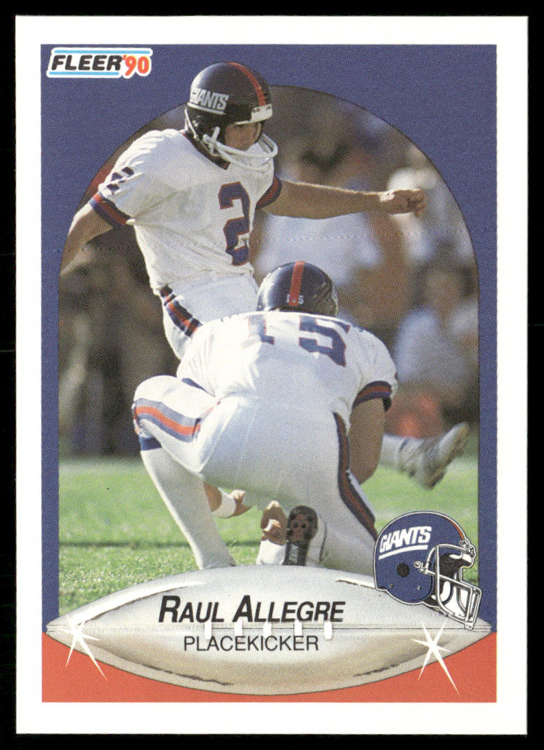 Raul Allegre 1990 Fleer #61 New York Giants