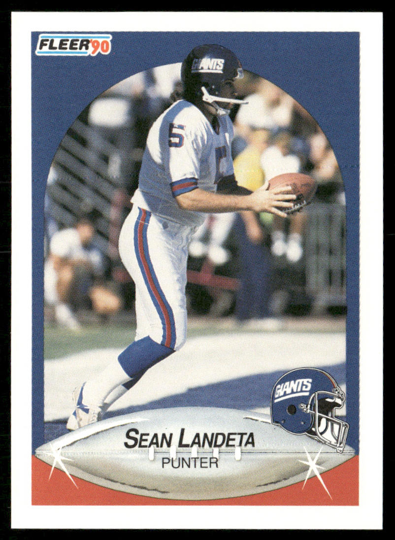 Sean Landeta 1990 Fleer #70 New York Giants