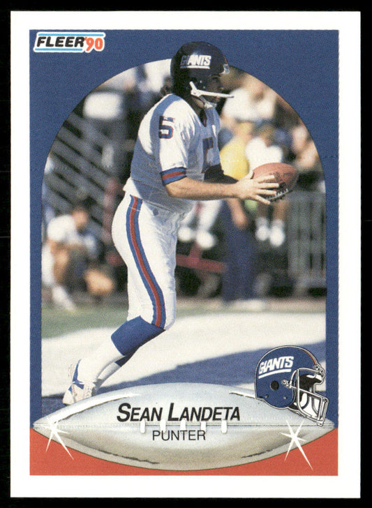 Sean Landeta 1990 Fleer #70 New York Giants