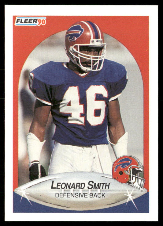 Leonard Smith 1990 Fleer #122a Buffalo Bills