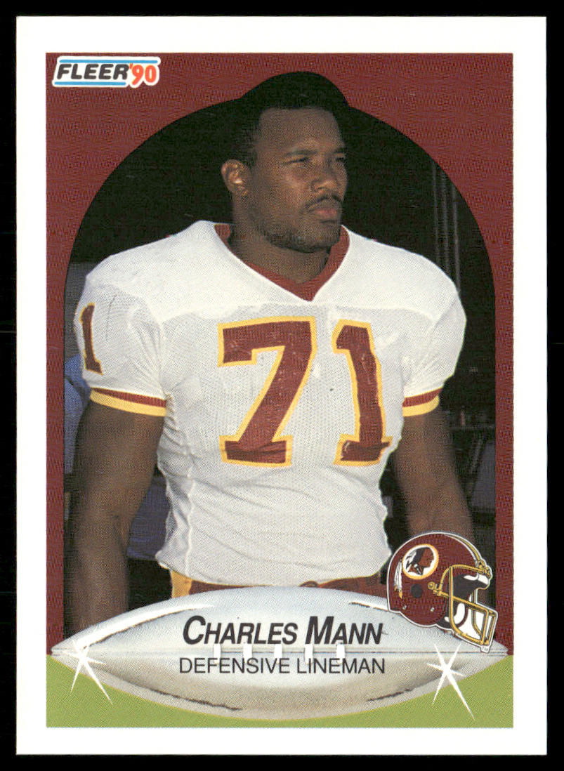 Charles Mann 1990 Fleer #160 Washington Redskins