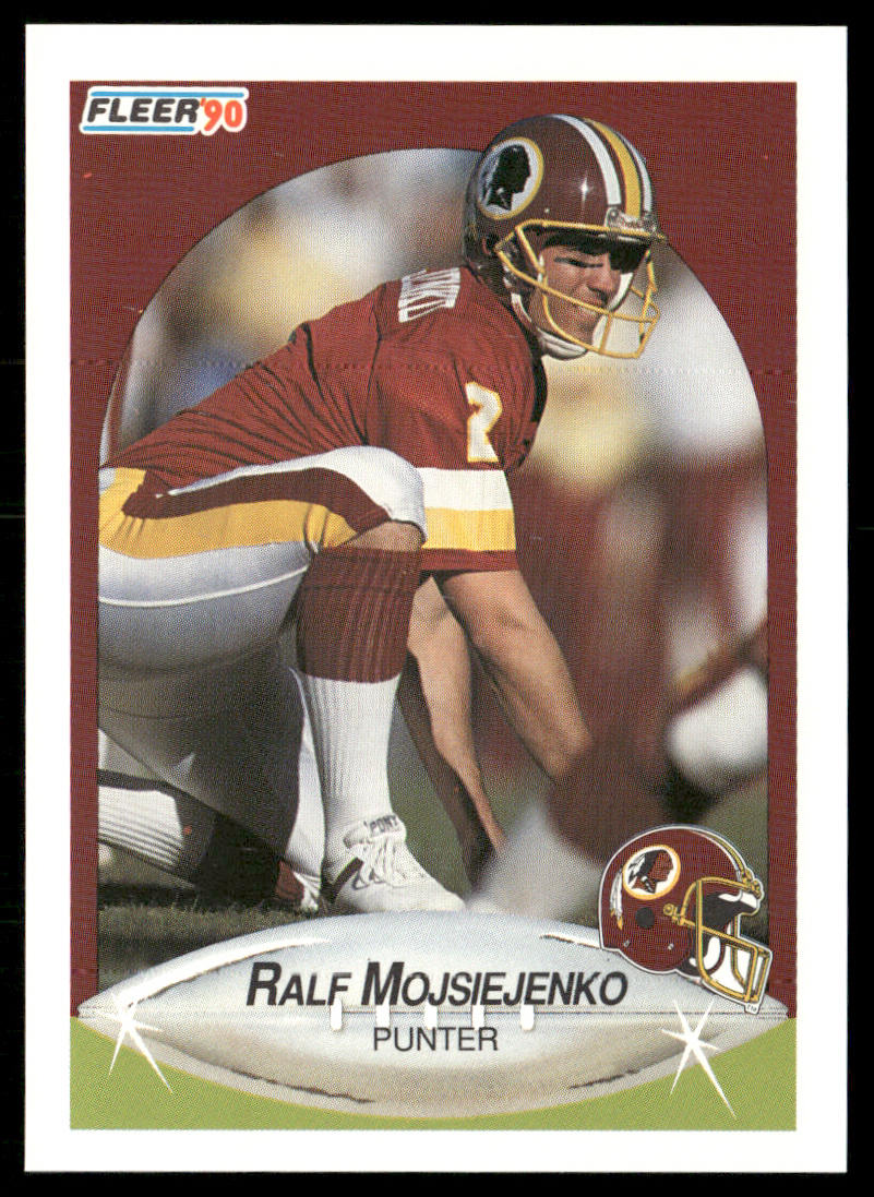 Ralf Mojsiejenko 1990 Fleer #163 Washington Redskins