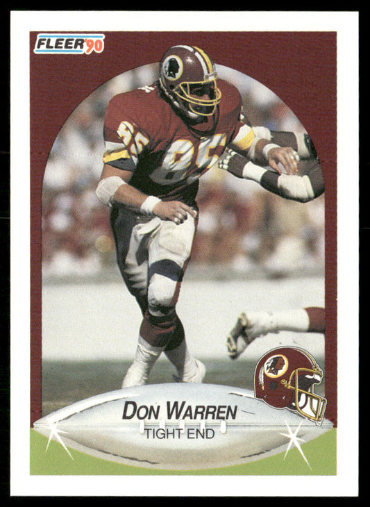 Don Warren 1990 Fleer #168 Washington Redskins