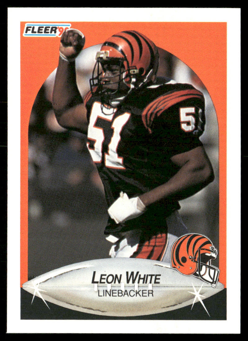Leon White 1990 Fleer #222a Cincinnati Bengals