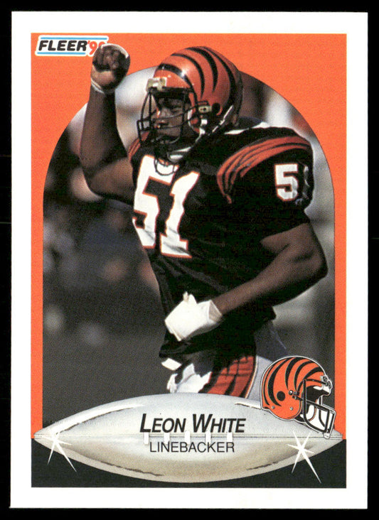 Leon White 1990 Fleer #222a Cincinnati Bengals