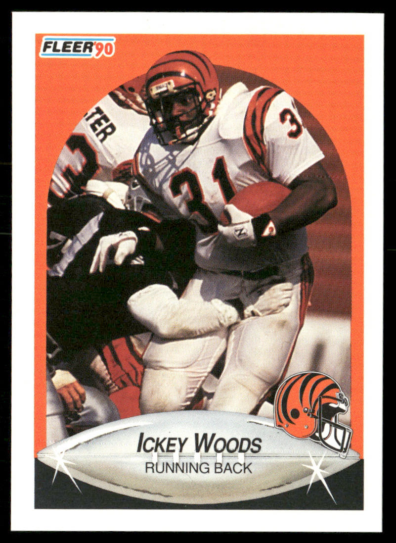 Ickey Woods 1990 Fleer #223a Cincinnati Bengals
