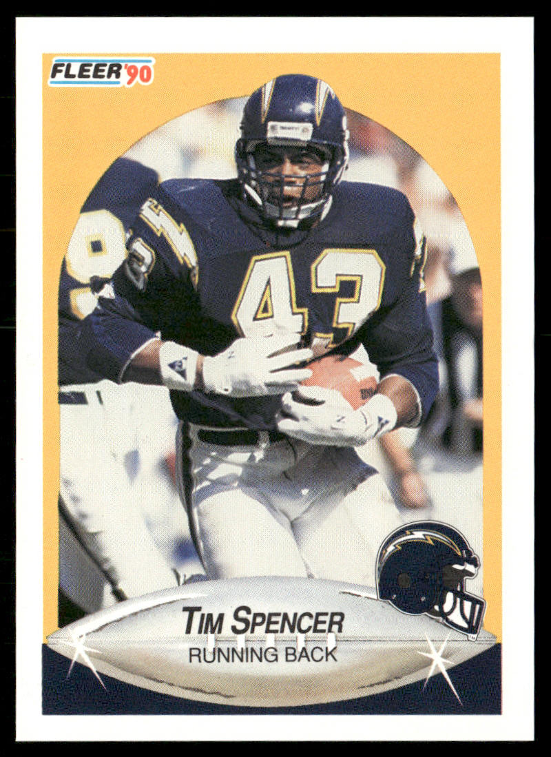 Tim Spencer 1990 Fleer #314 San Diego Chargers