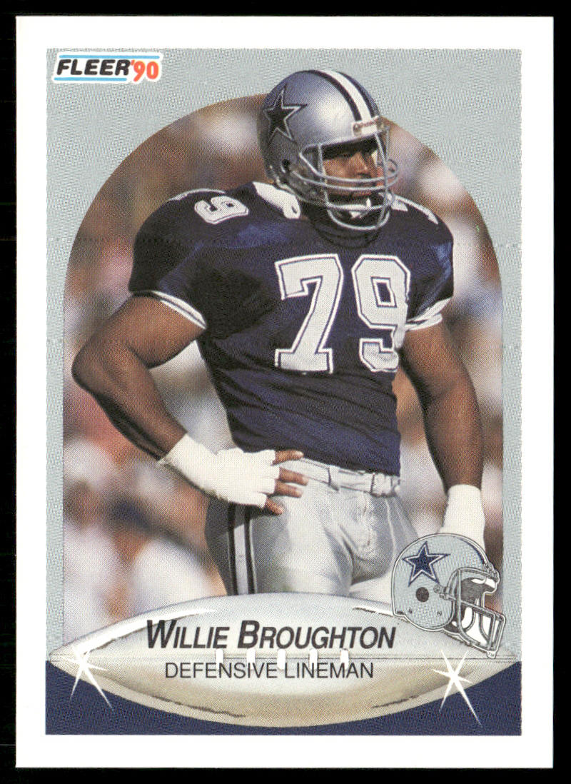 Willie Broughton 1990 Fleer #386 RC Dallas Cowboys