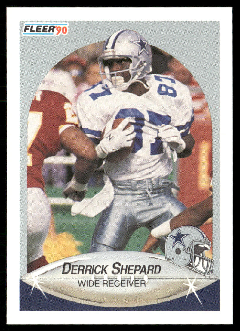 Derrick Shepard 1990 Fleer #395 RC Dallas Cowboys