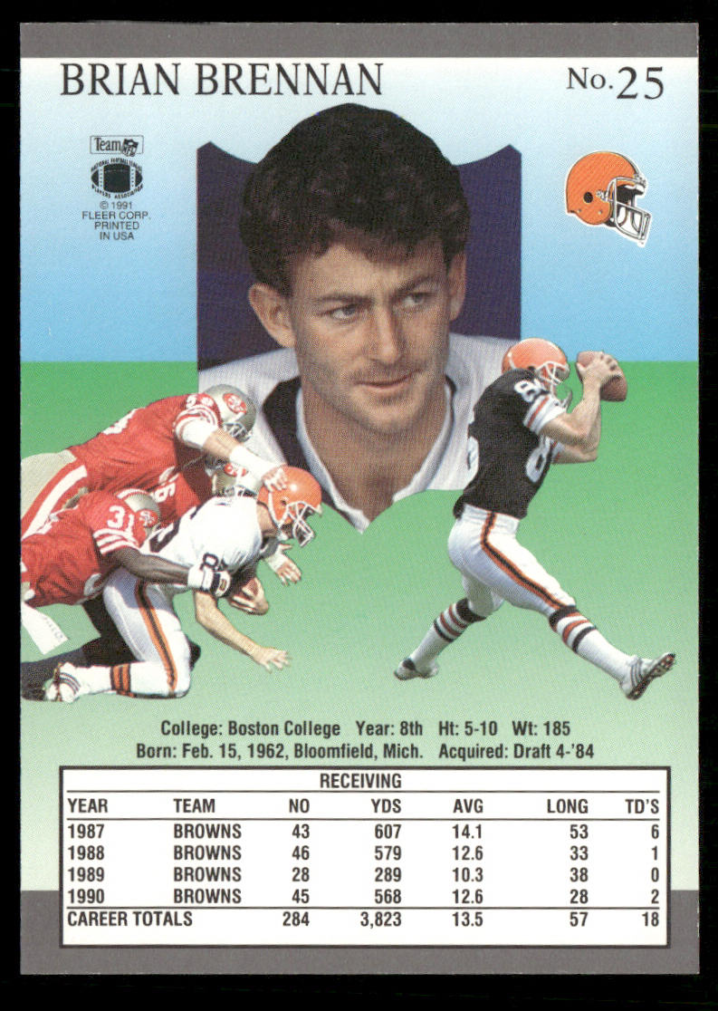 Brian Brennan 1991 Ultra #25 Cleveland Browns