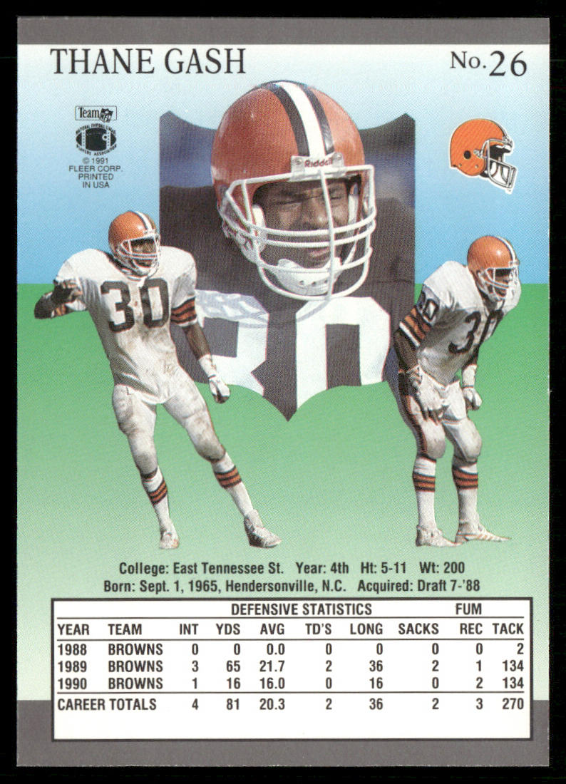 Thane Gash 1991 Ultra #26 Cleveland Browns