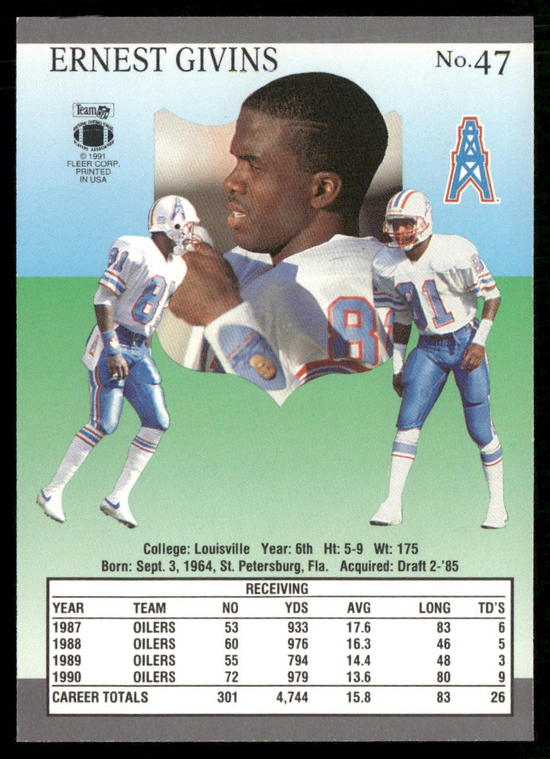 Ernest Givins 1991 Ultra #47 Houston Oilers