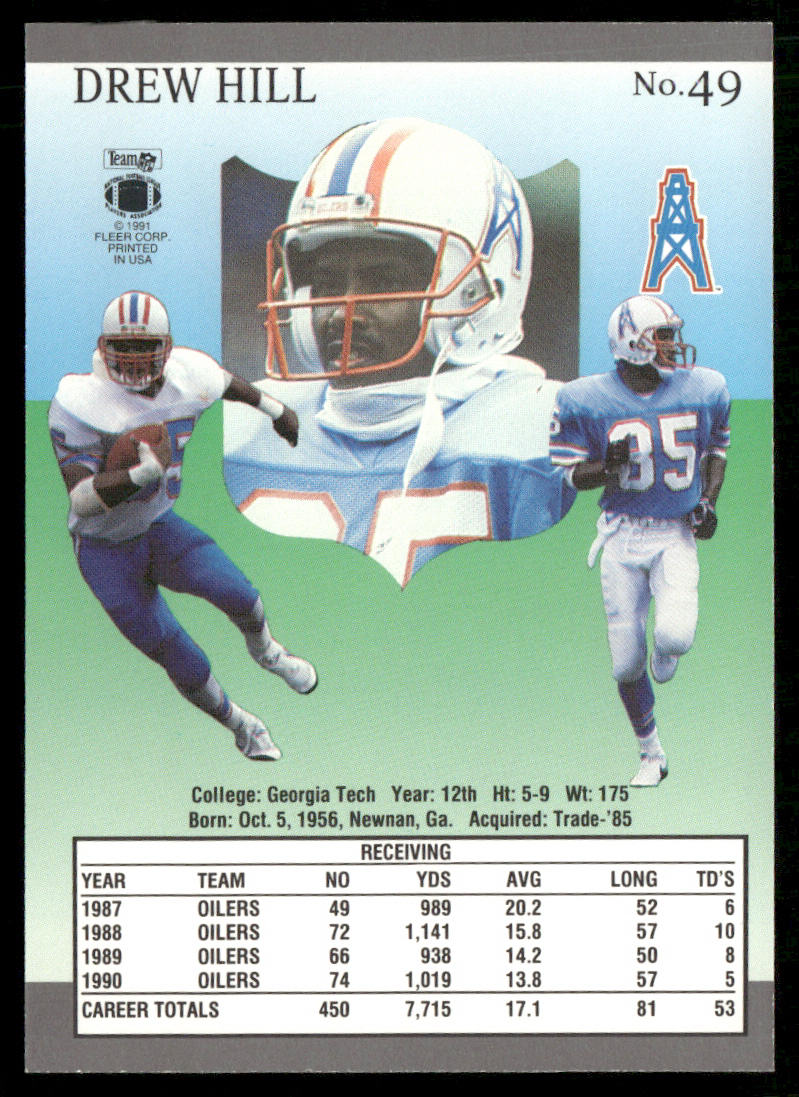 Drew Hill 1991 Ultra #49 Houston Oilers