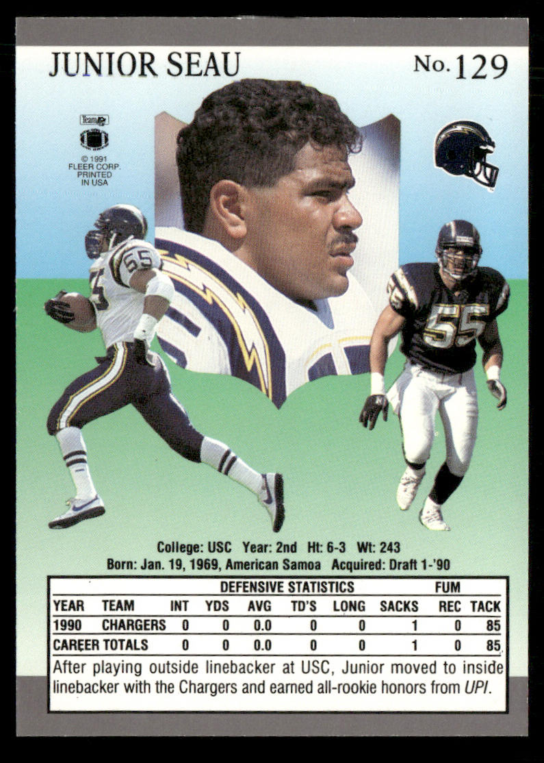 Junior Seau 1991 Ultra #129 San Diego Chargers
