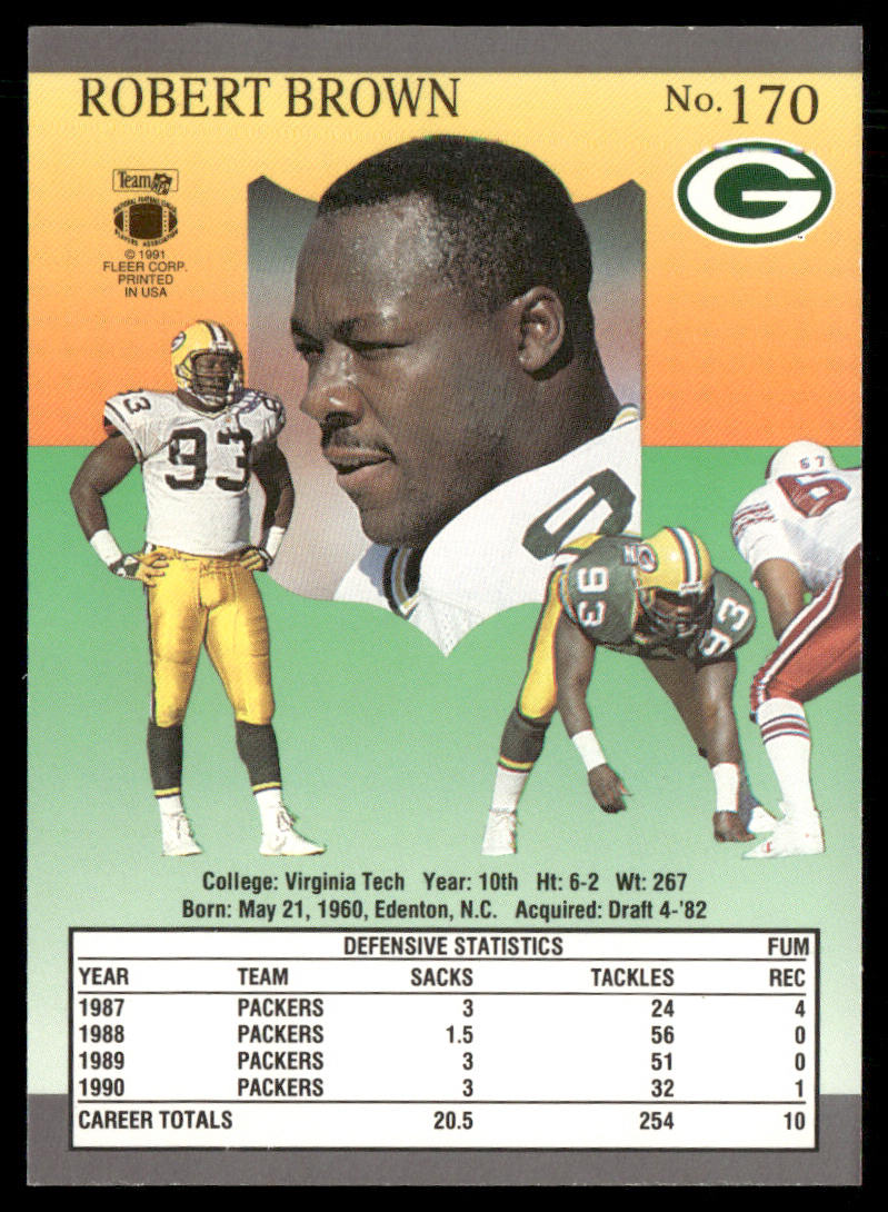 Robert Brown 1991 Ultra #170 Green Bay Packers