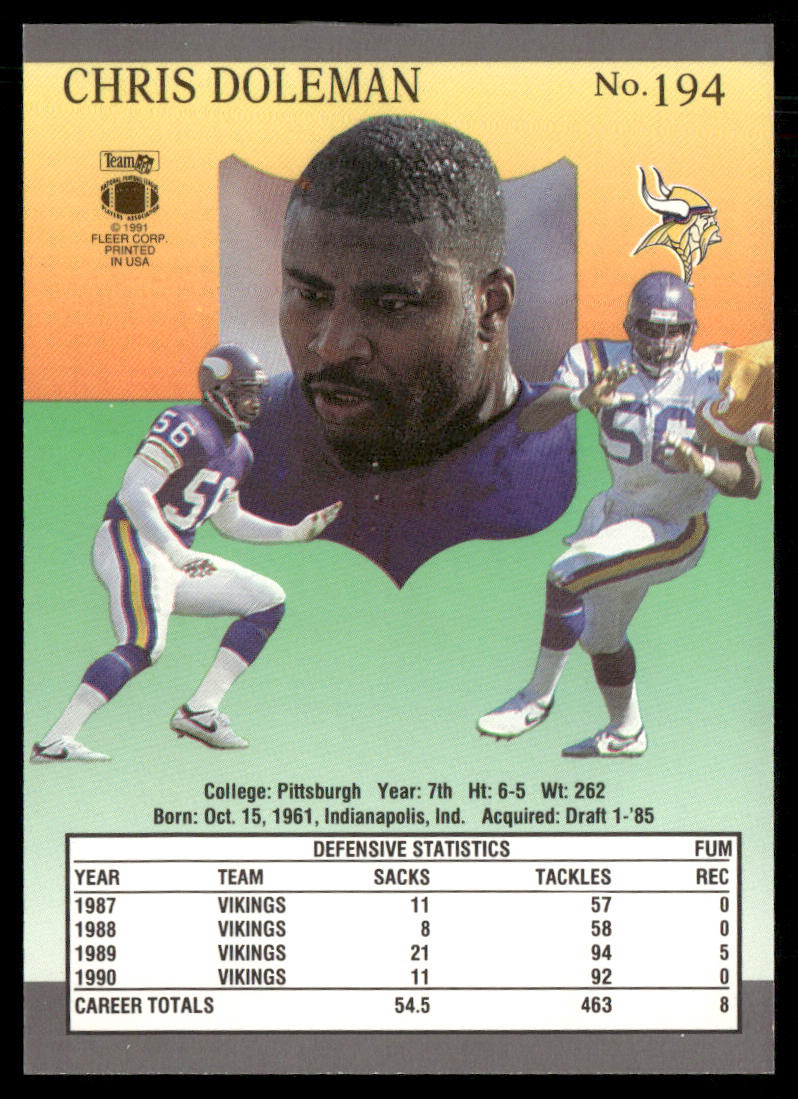 Chris Doleman 1991 Ultra #194 Minnesota Vikings