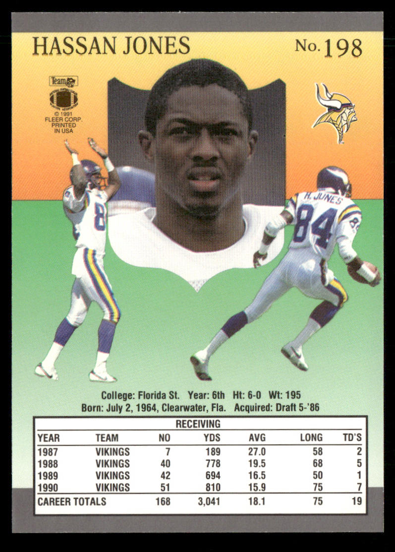Hassan Jones 1991 Ultra #198 Minnesota Vikings