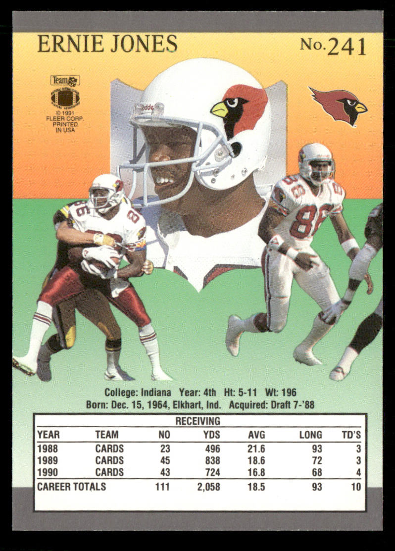 Ernie Jones 1991 Ultra #241 Phoenix Cardinals