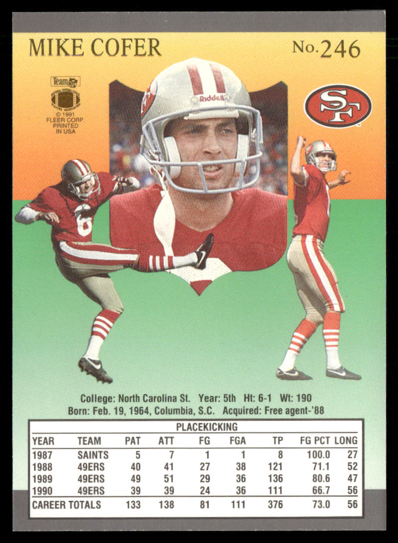 Mike Cofer 1991 Ultra #246 San Francisco 49ers