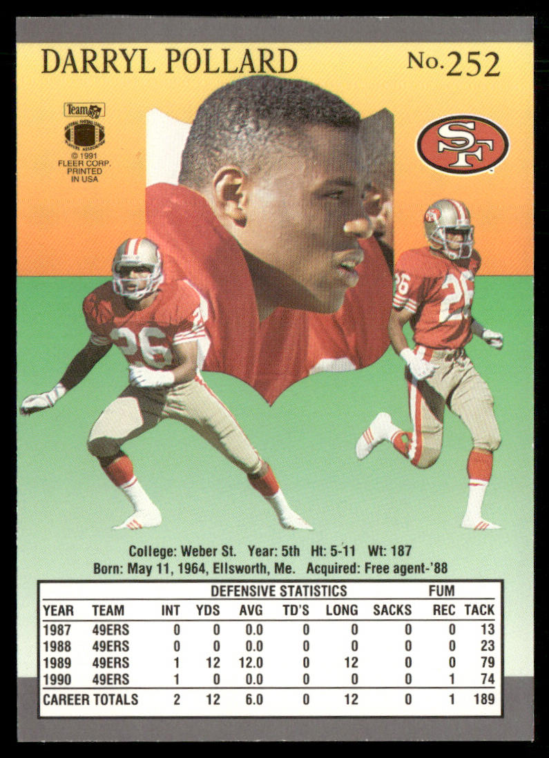 Darryl Pollard 1991 Ultra #252 San Francisco 49ers