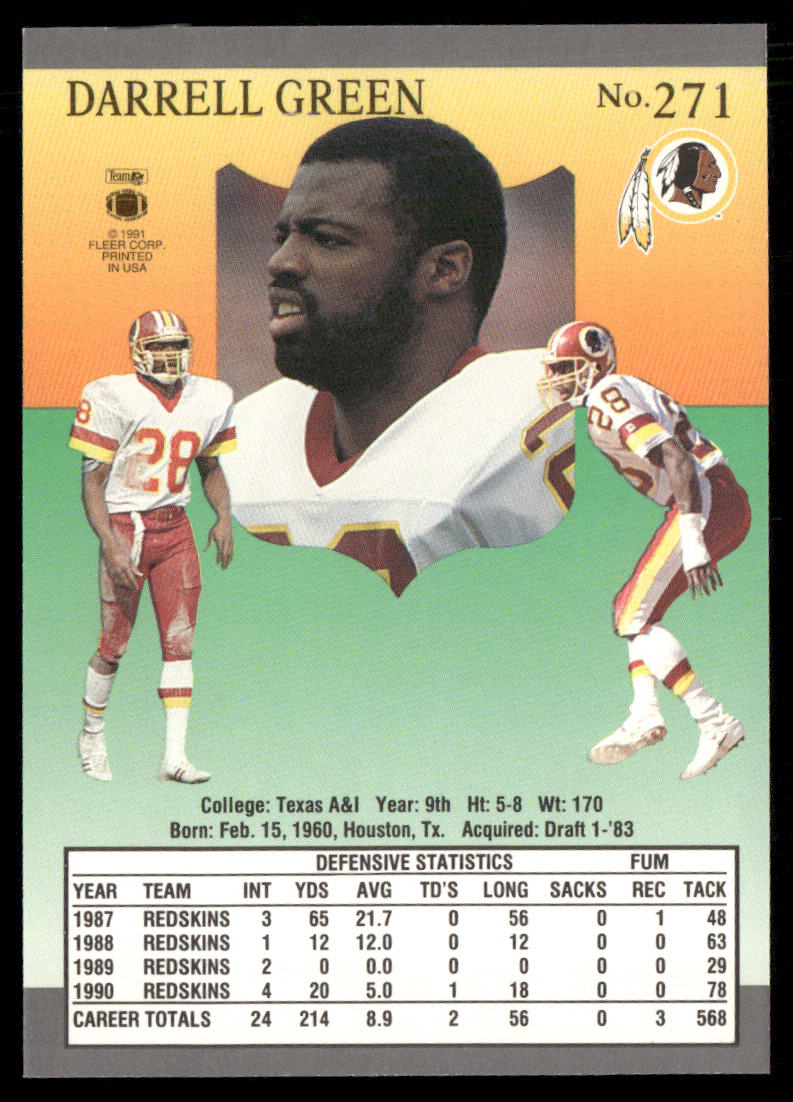 Darrell Green 1991 Ultra #271 Washington Redskins
