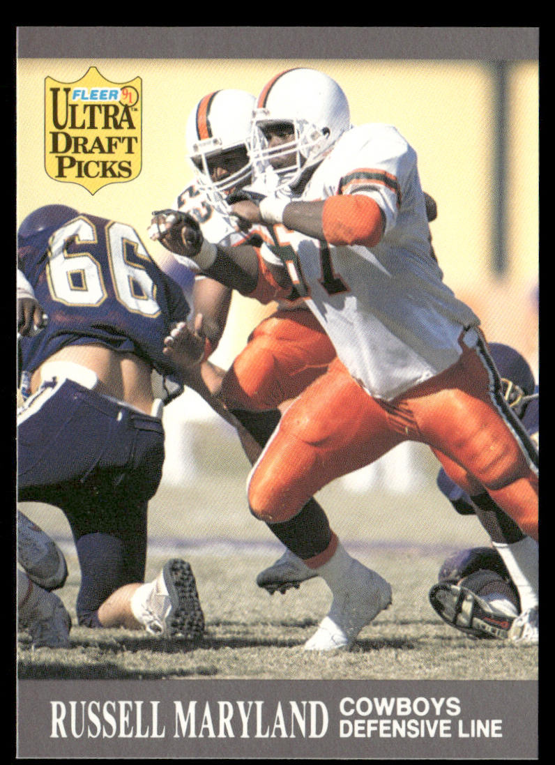 Russell Maryland 1991 Ultra #288b RC Dallas Cowboys